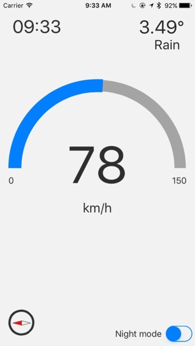 Emulate iPhone app Speed - GPS Speedometer [Metric] using MyAndroid